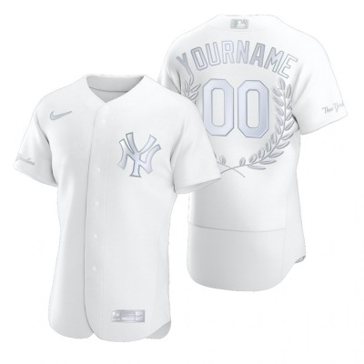 New York Yankees Custom Men''s Nike Platinum MLB MVP Limited Player Edition Jersey